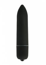 Чёрная удлинённая вибропуля Power Bullet Black - 8,3 см - Shots Media