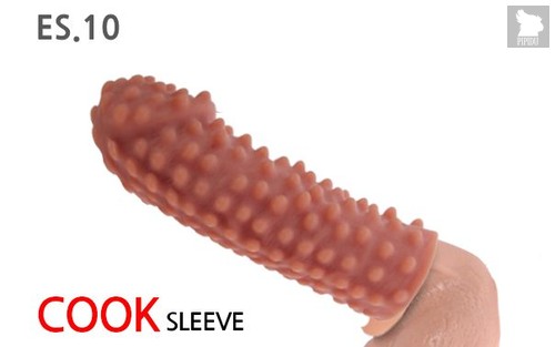 Насадка на фаллос с бугорками размер L, Cock Sleeves ES.010-L, цвет телесный - Kokos