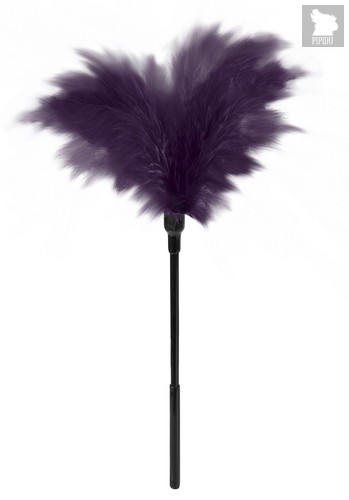 Пластиковая метелочка с фиолетовыми пёрышками Small Feather Tickler - 32 см, цвет фиолетовый - Blush Novelties