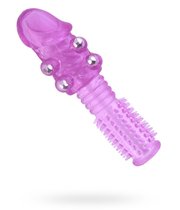 Стимулирующая фиолетовая насадка с шипами и шишечками - 13,5 см, цвет фиолетовый - Toyfa
