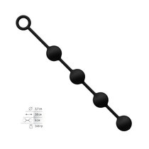 Анальные шарики круглые средние №1, цвет черный - МиФ