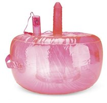 Розовая надувная подушка для секса в вибратором, цвет розовый - Lux Fetish