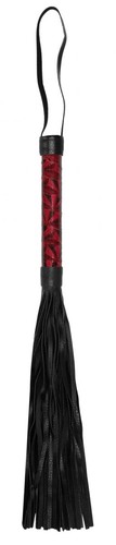 Красно-черная многохвостовая гладкая плеть Luxury Whip - 38,5 см., цвет красный/черный - Shots Media