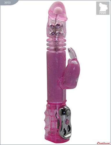 Розовый вибратор с металлическими шариками - 29 см - Eroticon