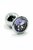 Серебристая алюминиевая анальная пробка с светло-фиолетовым кристаллом - 7 см, цвет светло-фиолетовый/серебряный - Kanikule