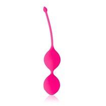 Розовые вагинальные шарики Cosmo с хвостиком, цвет розовый - Bioritm