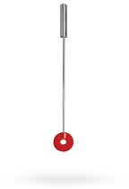 Шлёпалка Leather Circle Tiped Crop с наконечником-кругом - 56 см, цвет красный - Shots Media