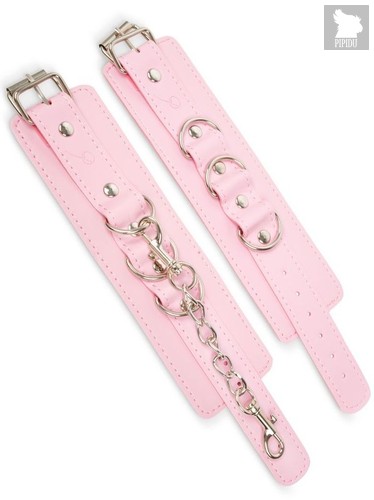 Розовые наручники с регулировкой на цепочке, цвет розовый - Пикантные штучки