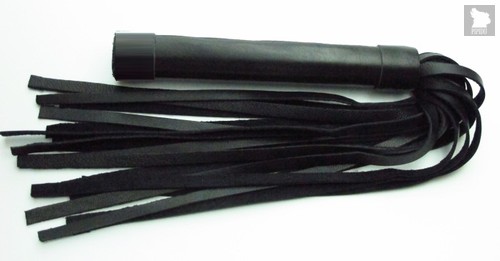 Чёрная плеть из нежной кожи - 45 см, цвет черный - БДСМ арсенал