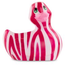 Вибратор-уточка I Rub My Duckie 2.0 Wild с розово-белым анималистическим принтом, цвет белый/розовый - Big Teaze Toys
