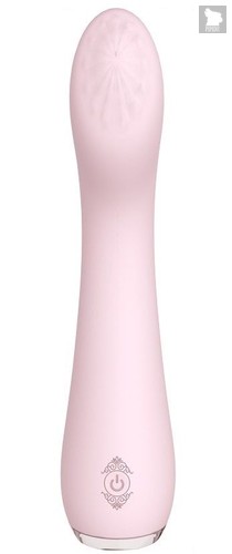 Нежно-розовый вибратор LISA с рельефной головкой - 19,3 см., цвет розовый - S-hande