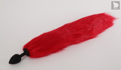 Пробка силиконовая с хвостом лиса 47161-MM, цвет красный - Eroticon