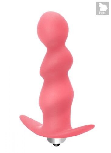 Розовая фигурная анальная вибропробка Spiral Anal Plug - 12 см., цвет розовый - Lola Toys