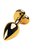 Золотистый анальный плаг с чёрным кристаллом-сердцем - 8,5 см, цвет черный - Toyfa