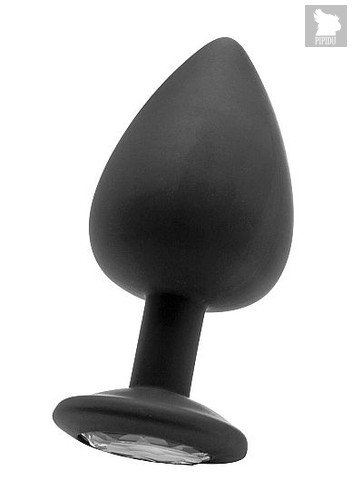 Чёрная анальная пробка Extra Large Diamond Butt Plug - 9,3 см., цвет черный - Shots Media