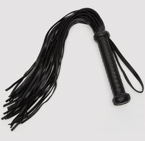 Черный кожаный флоггер Bound to You Faux Leather Flogger - 63,5 см., цвет черный - Lovehoney