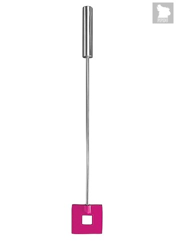 Розовая шлёпалка Leather Square Tiped Crop с наконечником-квадратом - 56 см, цвет розовый - Shots Media