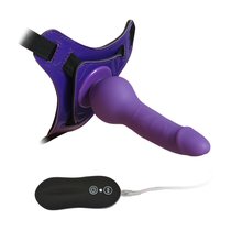 Страпон 10 Mode Vibrations 6.3" Harness Silicone Dildo Purple 92005PurpleHW, цвет фиолетовый - Aphrodisia