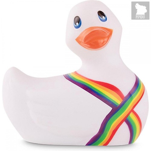 Белый вибратор-уточка I Rub My Duckie 2.0 Pride, цвет белый - Big Teaze Toys