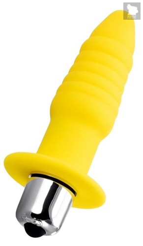 Желтая анальная вибровтулка Lancy - 11 см., цвет желтый - Toyfa