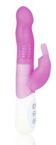 Розовый силиконовый вибратор hi-tech с клиторальным отростком - 21 см., цвет розовый - Erotic Fantasy