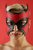 Кожаная маска-очки с красной вставкой, цвет красный/черный - Подиум