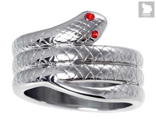 Малое кольцо под головку пениса в форме змеи, цвет серебряный - Toyfa