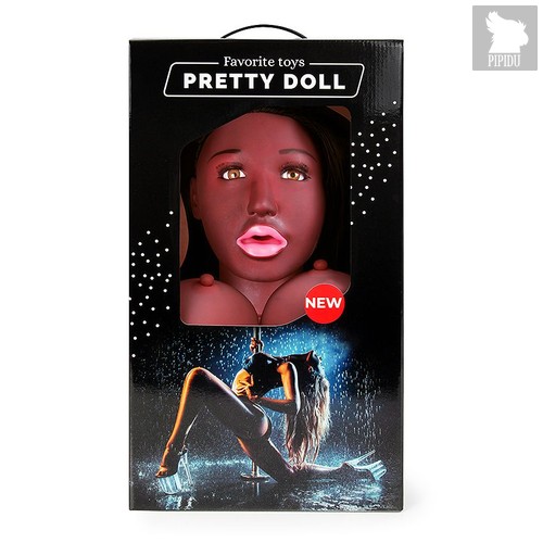 Темнокожая надувная секс-кукла с вибрацией Лионелла, цвет коричневый - Bior toys