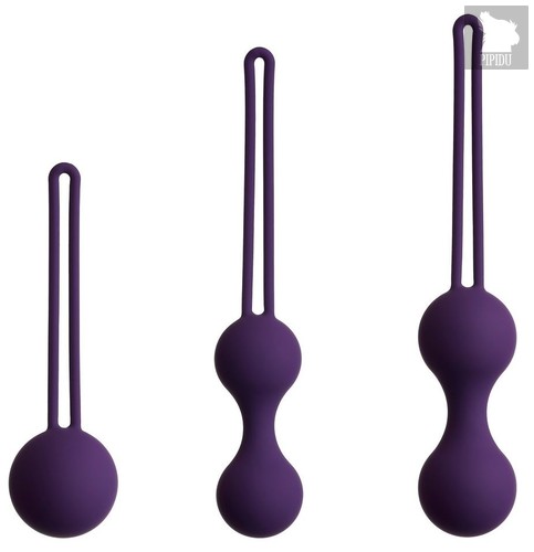 Набор из 3 фиолетовых вагинальных шариков Kegel Training Set, цвет фиолетовый - So divine