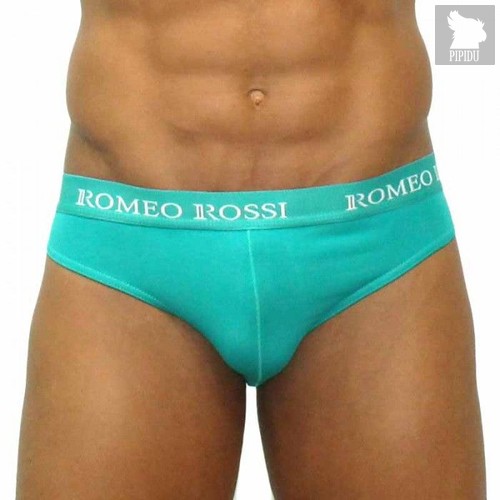 Трусы-брифы с широкой резинкой, цвет бирюзовый, XL - Romeo Rossi