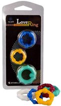 Набор из 3 цветных эрекционных колец Love Ring, цвет разноцветный - Sitabella