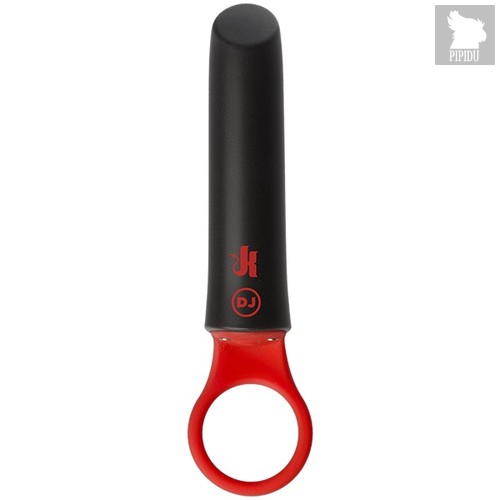 Мощный вибромассажер для клитора KINK - Power Play with Silicone Grip Ring, цвет красный/черный - Doc Johnson