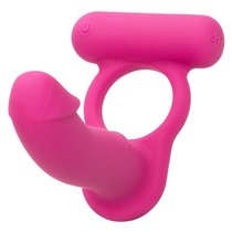 Розовая насадка для двойного проникновения Silicone Rechargeable Double Diver, цвет розовый - California Exotic Novelties