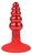 Красная анальная пробка-елочка с ограничителем - 9 см., цвет красный - Bioritm