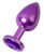 Фиолетовый анальный плаг с кристаллом фиолетового цвета - 8,2 см., цвет фиолетовый - Toyfa