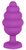 Фиолетовая анальная пробка Large Ribbed Diamond Heart Plug - 8 см., цвет фиолетовый - Shots Media