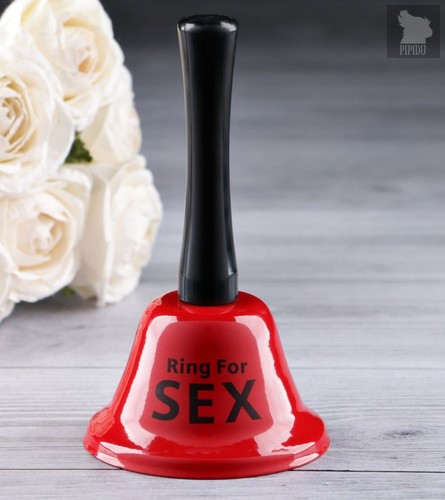 Настольный колокольчик RING FOR SEX, цвет красный/черный - Сима-Ленд