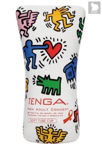 Мастурбатор-туба Keith Haring Soft Tube CUP, цвет разноцветный - Tenga