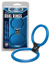 Синее двойное эрекционное кольцо Dual Rings Blue, цвет синий - Dream toys