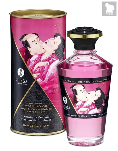 Массажное интимное масло с ароматом малины - 100 мл - Shunga Erotic Art