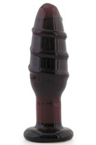 Стеклянная пробочка со спиралевидным рельефом - 11 см., цвет бордовый - Sexus