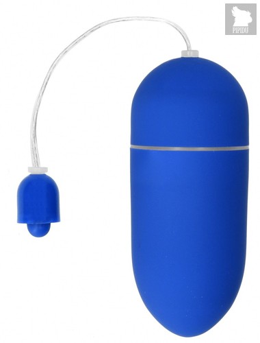 Синее гладкое виброяйцо Vibrating Egg - 8 см., цвет синий - Shots Media