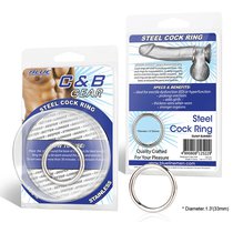 Стальное эрекционное кольцо STEEL COCK RING - 3.5 см, цвет серебряный - Blue Line