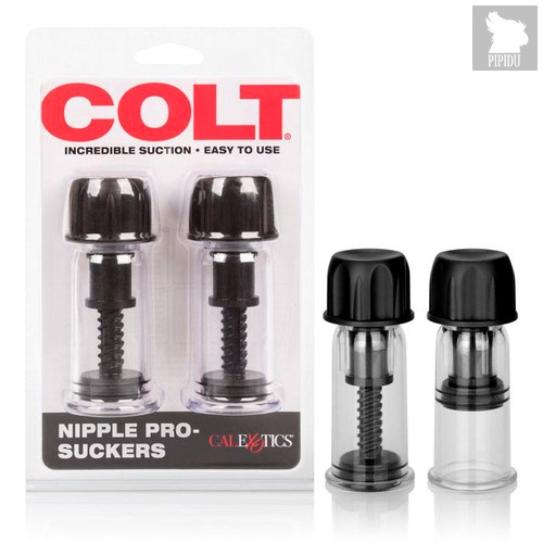 Винтовые помпы для сосков Colt - Nipple Pro-Suckers, цвет черный - California Exotic Novelties