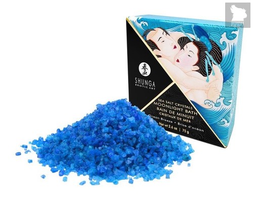 Соль для ванны Bath Salts Ocean Breeze с ароматом морской свежести - 75 гр., цвет синий - Shunga Erotic Art