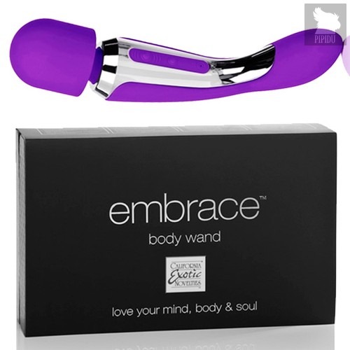 Вибратор двусторонний Embrace - Body Wand Massager, цвет фиолетовый - California Exotic Novelties