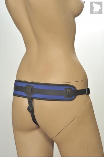 Сине-чёрные трусики с плугом Kanikule Strap-on Harness Anatomic Thong - Kanikule