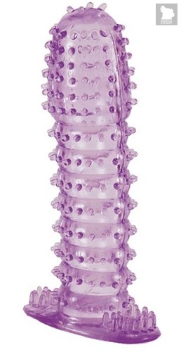 Гелевая фиолетовая насадка с шипами - 12 см, цвет фиолетовый - Toyfa