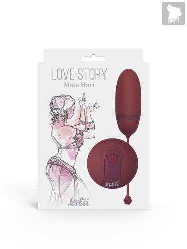 Виброяйцо на пульте управления Love Story Mata Hari Wine Red 1800-03Lola, цвет красный - Lola Toys