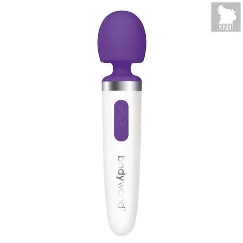 Фиолетово-белый перезаряжаемый жезловый вибратор Aqua Mini Rechargeable, цвет белый/фиолетовый - Bodywand